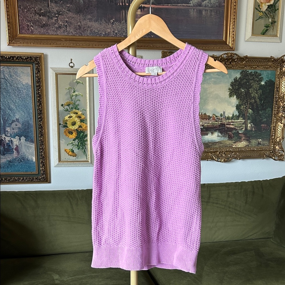LOFT Lavender Knit Sleeveless Top